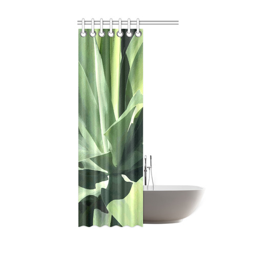 Green Succulent Desert Nature Art Shower Curtain 36"x72"