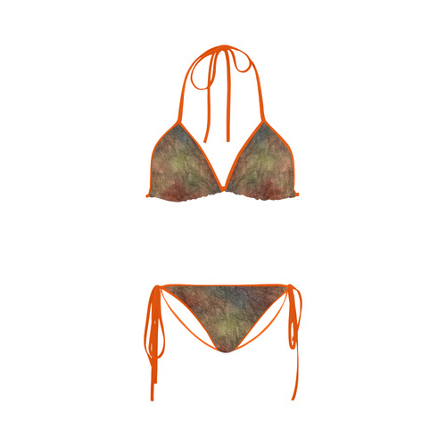 Warm Earth Tones Abstract Custom Bikini Swimsuit