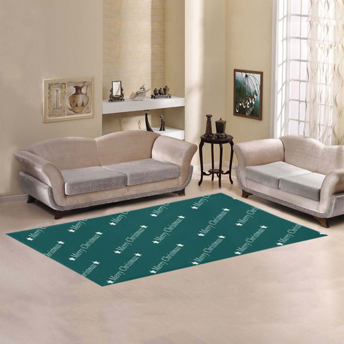 merry christmas,text turquoise Area Rug 7'x3'3''