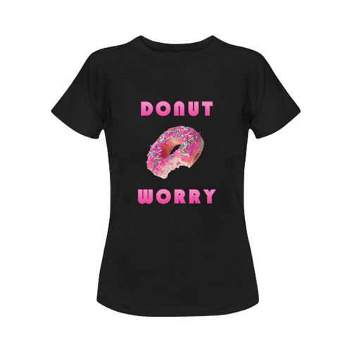 Funny Pink Donut - Don't Worry Women's Classic T-Shirt (Model T17）