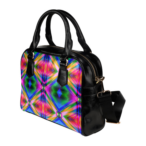 Groovy Psychedelic Diamonds (Pinks and Blues) Shoulder Handbag (Model 1634)