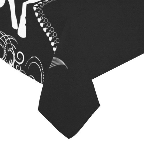 Horse in black and white Cotton Linen Tablecloth 60"x 84"
