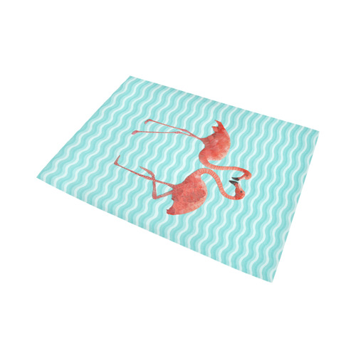 flamingo love Area Rug7'x5'