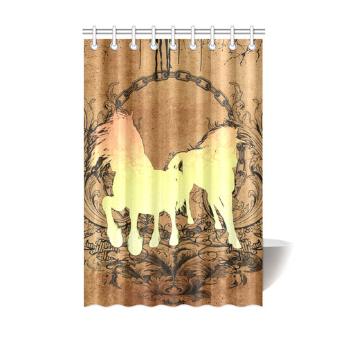 Beautiful horse silhouette in yellow colors Shower Curtain 48"x72"