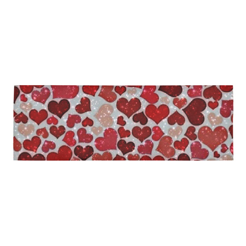 sparkling hearts, red Area Rug 9'6''x3'3''
