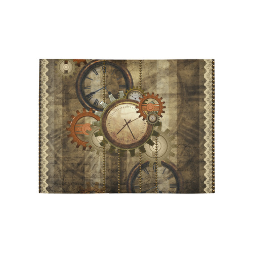 Steampunk, wonderful noble desig, clocks and gears Area Rug 5'3''x4'