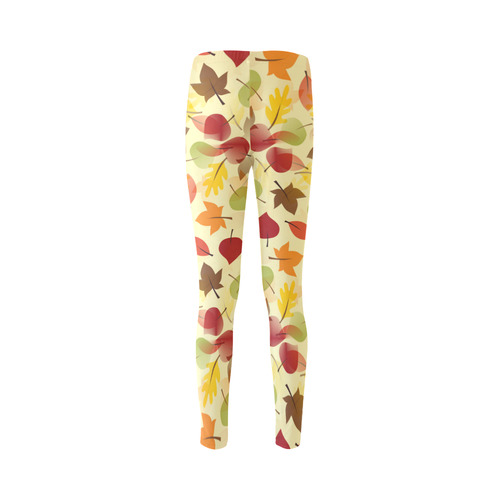 Autumn flat LEAVES Pattern Cassandra Women's Leggings (Model L01)