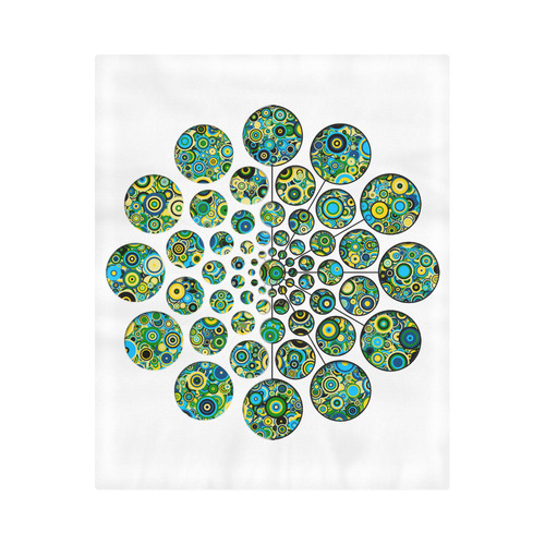 Flower Power CIRCLE Dots in Dots cyan yellow black Duvet Cover 86"x70" ( All-over-print)