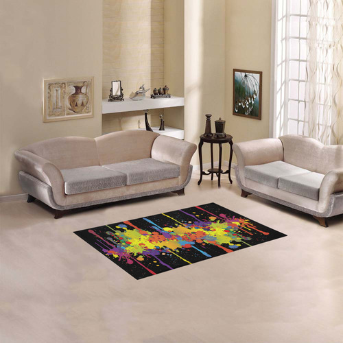 CRAZY multicolored double running SPLASHES Area Rug 2'7"x 1'8‘’