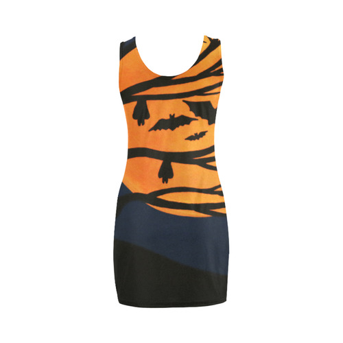 Spooky Bat Tree Medea Vest Dress (Model D06)