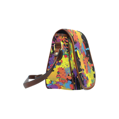 CRAZY multicolored double running SPLASHES Saddle Bag/Large (Model 1649)