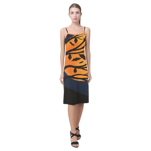 Spooky Bats Alcestis Slip Dress (Model D05)