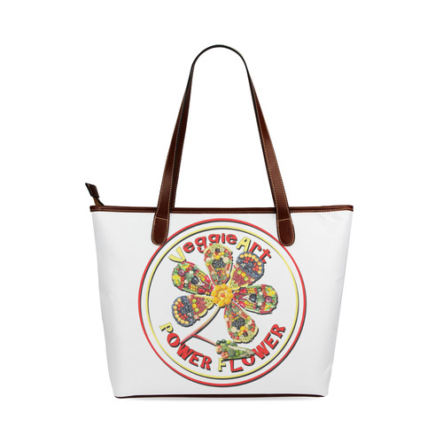 VeggieArt Power Flower Shoulder Tote Bag (Model 1646)