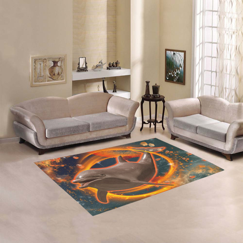 Jumping dolphin Area Rug 5'3''x4'