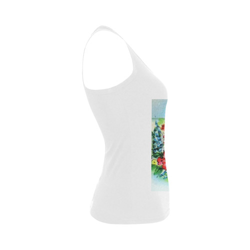 Vintage Country Flower Garden Gate Women's Shoulder-Free Tank Top (Model T35)