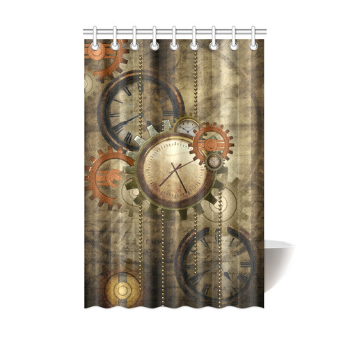 Steampunk, wonderful noble desig, clocks and gears Shower Curtain 48"x72"
