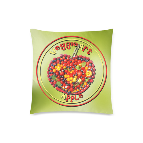 VeggieArt Apple Custom Zippered Pillow Case 18"x18" (one side)