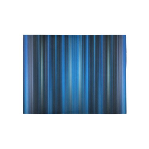 Brillant Blue Black Vertical Stripes Area Rug 5 3 X4 Id D827135