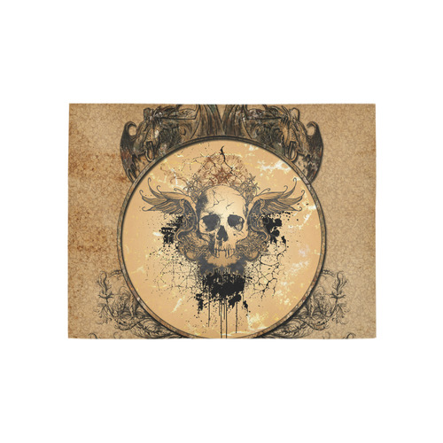 Awesome skull with wings and grunge Area Rug 5'3''x4'