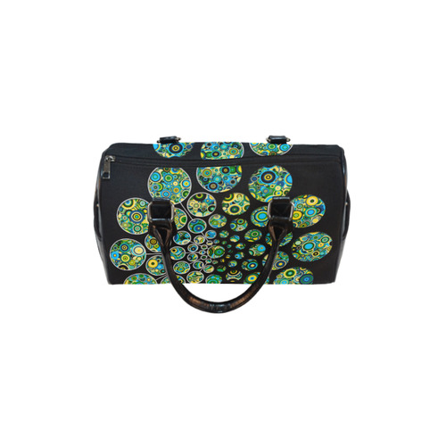 Flower Power CIRCLE Dots in Dots cyan yellow black Boston Handbag (Model 1621)