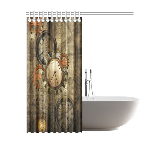 Steampunk, wonderful noble desig, clocks and gears Shower Curtain 60"x72"