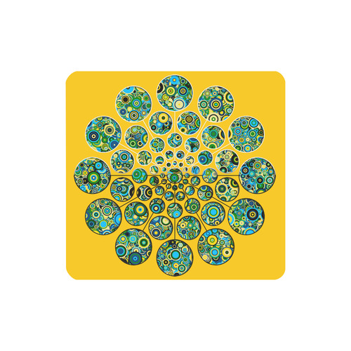 Flower Power CIRCLE Dots in Dots cyan yellow black Women's Clutch Wallet (Model 1637)