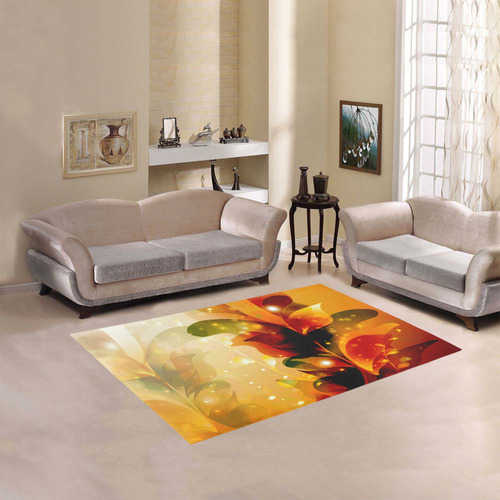 Awesome abstract flowers Area Rug 5'3''x4'