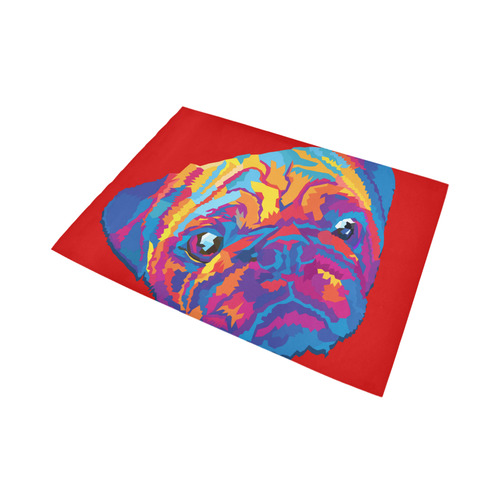 pop art pug Area Rug7'x5'