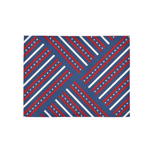 Patriotic Crisscross Area Rug 5'3''x4'