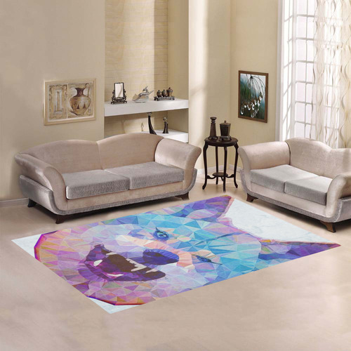 abstract wolf Area Rug7'x5'