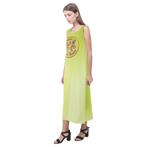 VeggieArt Power Flower Phaedra Sleeveless Open Fork Long Dress (Model D08)