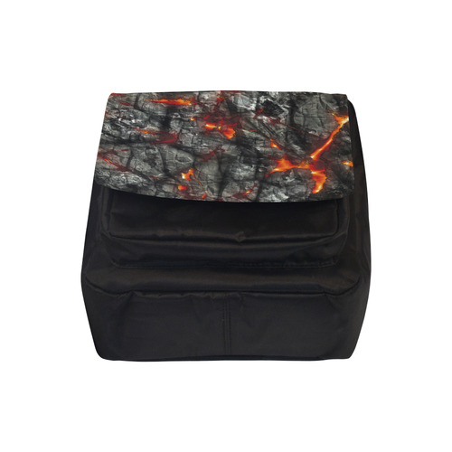 Red fire, black stone fantastic abstract texture Crossbody Nylon Bags (Model 1633)