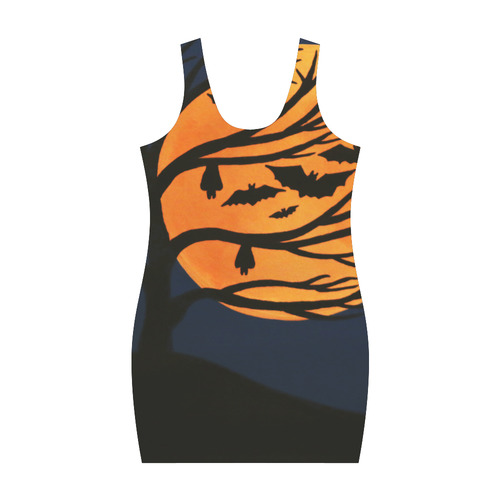 Spooky Bat Tree Medea Vest Dress (Model D06)