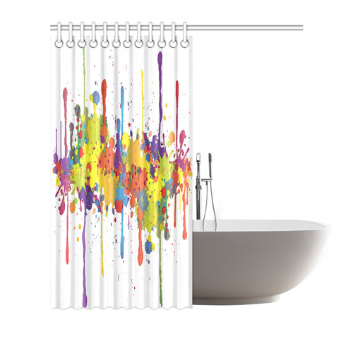 CRAZY multicolored double running SPLASHES Shower Curtain 72"x72"