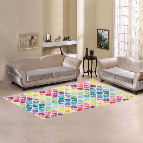 watercolor pattern Area Rug 7'x3'3''