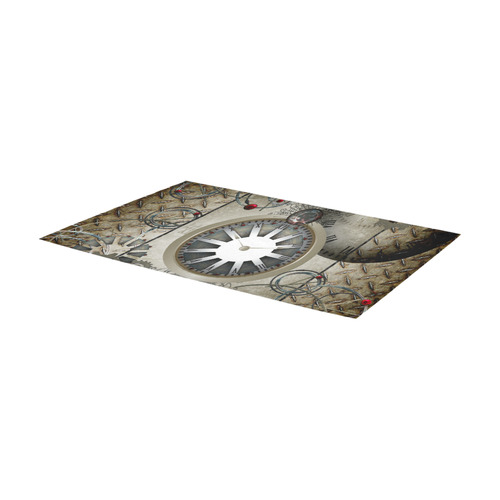 Steampunk, noble design, clocks and gears Area Rug 7'x3'3''