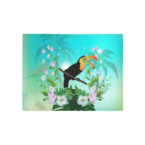 Cute toucan with flowers Area Rug 5'3''x4'