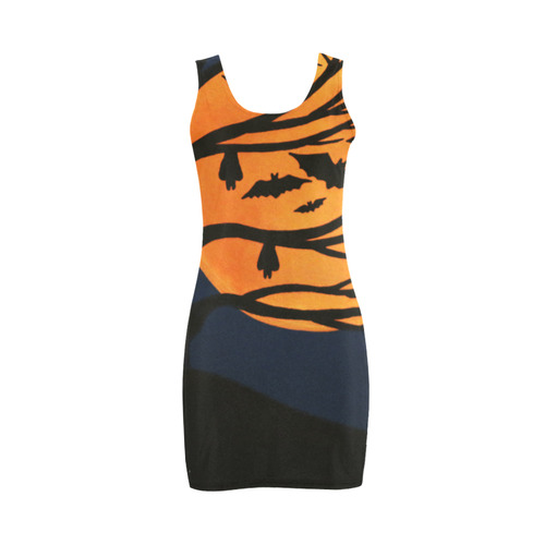 Spooky Bat Tree Medea Vest Dress (Model D06)