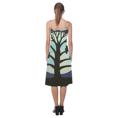 Spooky Owl Tree Alcestis Slip Dress (Model D05)