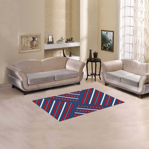 Patriotic Crisscross Area Rug 2'7"x 1'8‘’