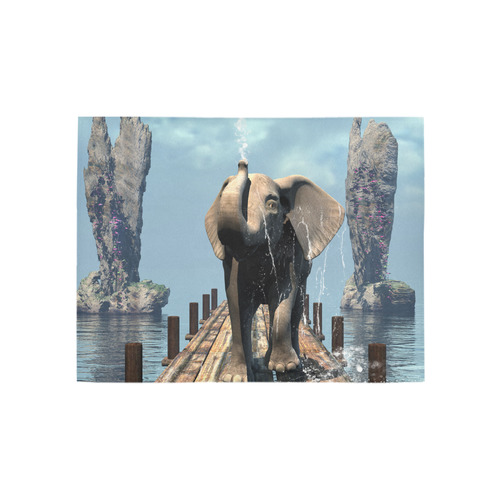 Elephant on a jetty Area Rug 5'3''x4'