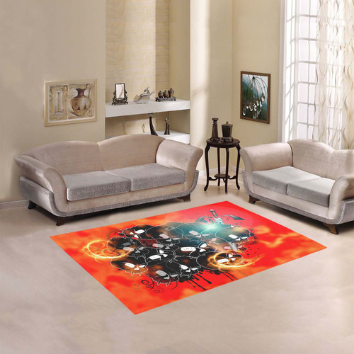 Awesome skulls Area Rug 5'3''x4'