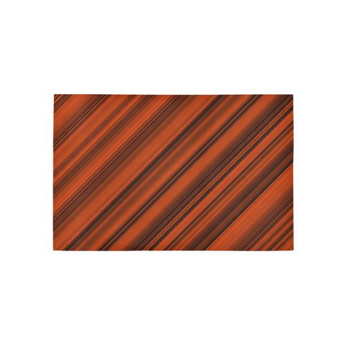 Orange Black Diagonal Stripes Area Rug 5'x3'3''