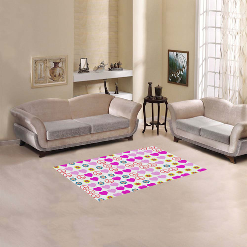peace and love, pink Area Rug 2'7"x 1'8‘’