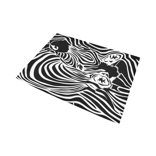 zebra opart, black and white Area Rug7'x5'