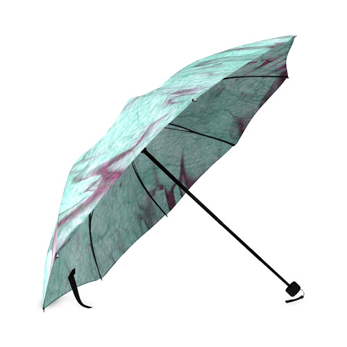 Rock Castle turquoise, wine red abstract texture Foldable Umbrella (Model U01)