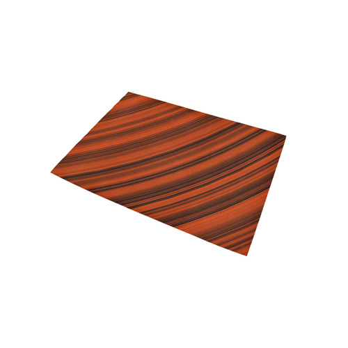 Orange Black Diagonal Stripes Area Rug 5'x3'3''