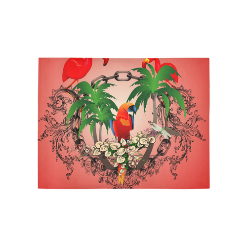 Funny parrot, tropical design Area Rug 5'3''x4'