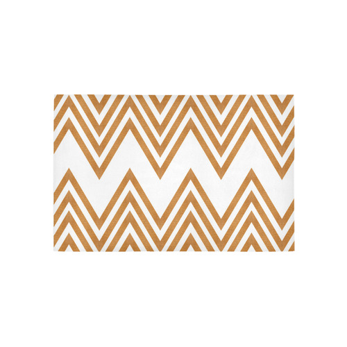 Wood White Chevron Area Rug 5'x3'3''