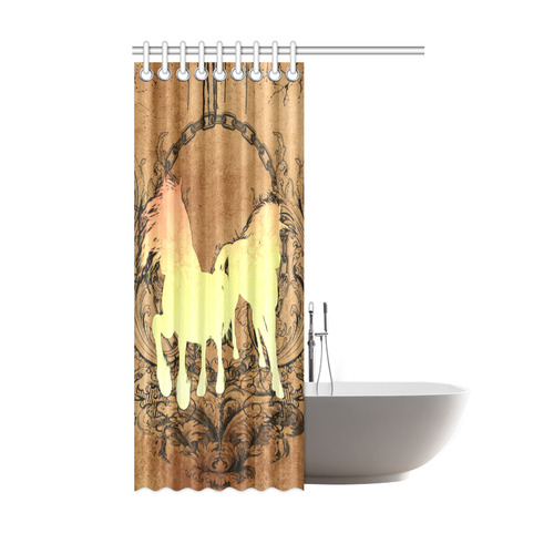Beautiful horse silhouette in yellow colors Shower Curtain 48"x72"